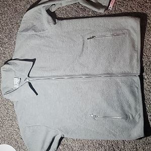 STUNNING JENNIFER MOORE GREY ZIP UP QUILTED SWEATSHIRT